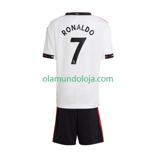 Camisola Manchester United Ronaldo 7 Criança Equipamento Segundo 2022-2023 Manga Curta